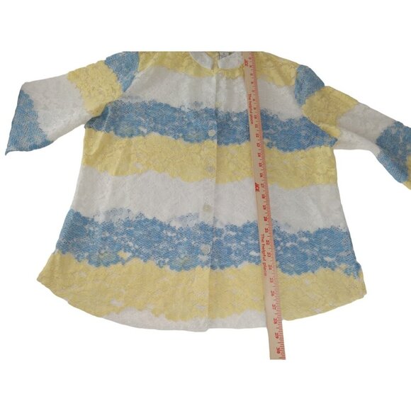 Draper's & Damon's  Women's Multicolor Lace   Button Up  Top size XL - Picture 9 of 12